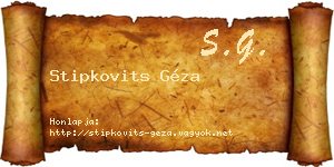 Stipkovits Géza névjegykártya