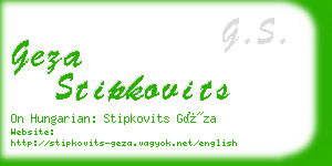 geza stipkovits business card
